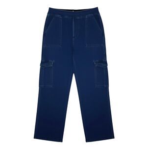 Halara Wide Leg Cargo Utility Jeans Denim Pants Pull On Dark Blue XL Petite